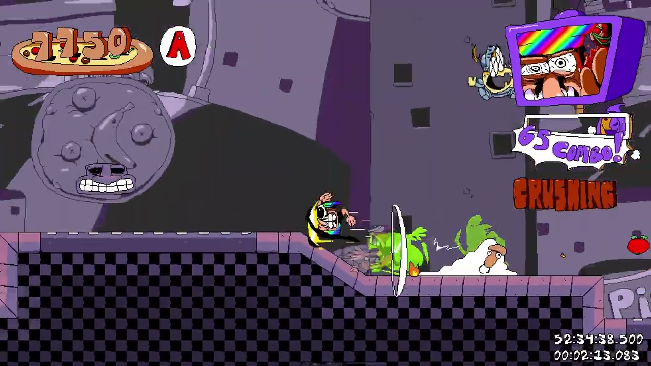 Pizza Tower | John Gutter | Lap 5 | Lunatic Mode | Skip Lap 2