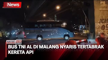 Bus TNI AL di Malang Nyaris Tertabrak Kereta Api Usai Terobos Pintu Perlintasan