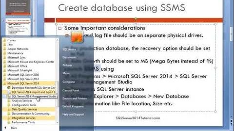 MS SQL 2014 Tutorial for beginners - Create database using TSQL