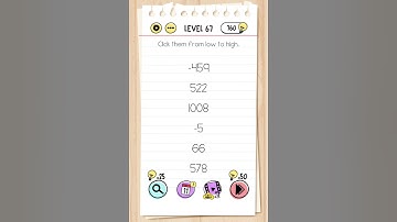 Brain test : level 67 - click them from low to high