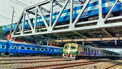 TRAIN over TRAINS | Jammu Tawi Express Over Guwahati Express & Howrah Bound EMU Local//Bally Bridge
