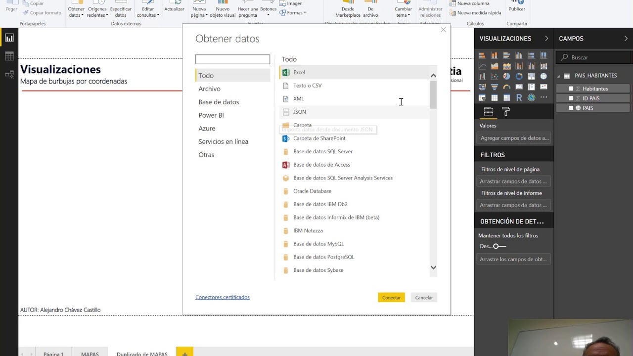 Crear un mapa por coordenadas en Power BI Desktop - YouTube