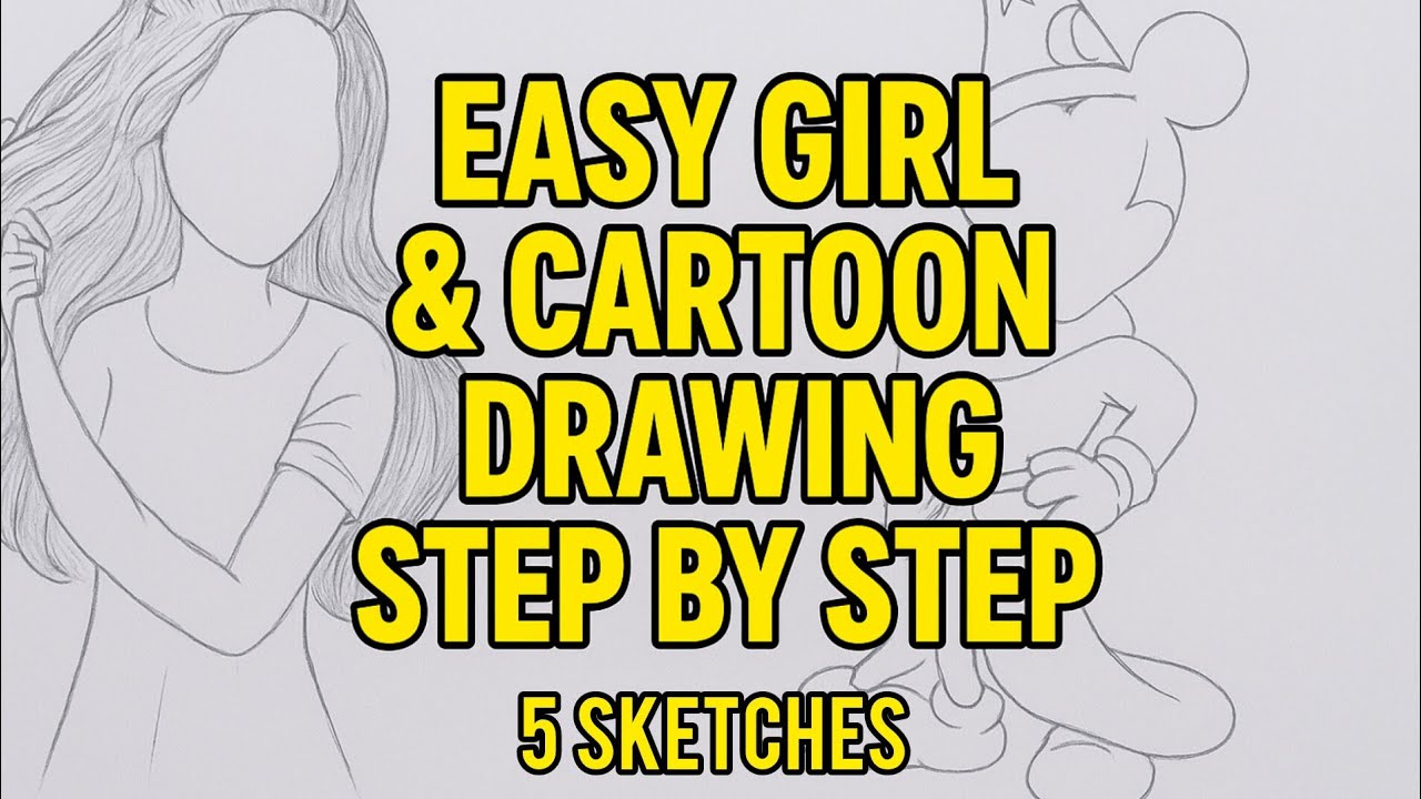 5 Complete Sketches | Mickey Mouse & Realistic Girl Drawings | Art Video