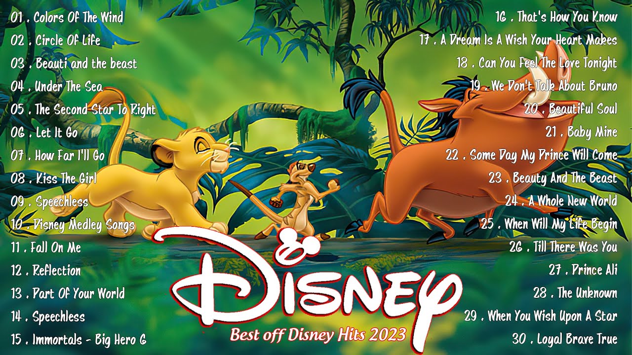 Best Disney Songs Playlist 2023🍀Disney Music Collection⭐ Disney Great ...