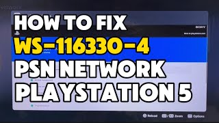How To Fix PS5 Error WS-116330-4 Access to PSN has been temporarily suspended