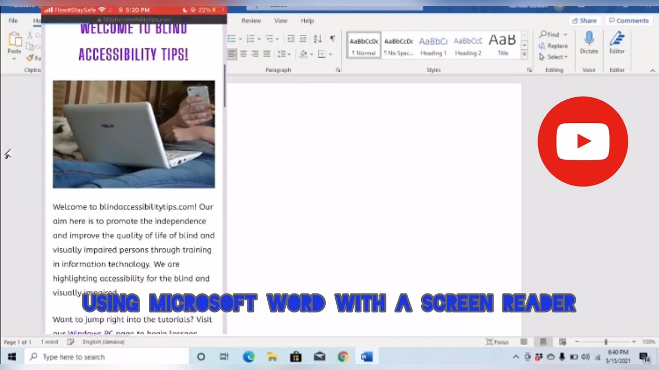 How Do Blind People Use Microsoft Word - Cursor Movement with your Screen Reader