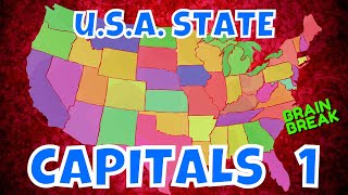 STATE CAPITALS USA 1 GAME: BRAIN BREAK EXERCISE. SOCIAL STUDIES AND MOVEMENT. TRIVIA AND QUIZ GAME screenshot 5