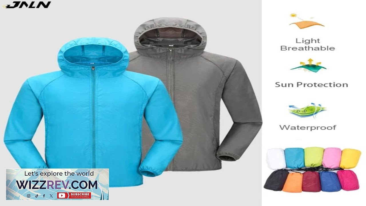 JNLN Camping Rain Jacket Men Women Waterproof Sun Protection Clothing Fishing Hunting