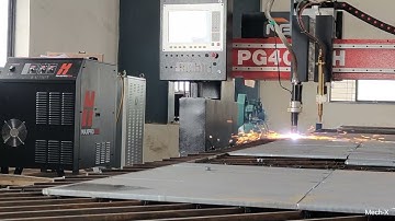CNC plasma cutting machine for PEB, Hypertherm Maxpro 200 #mechx #cnc
