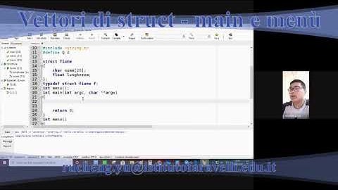 Vettori di struct: dichiarazione, allocazione, main e menù  - Linguaggio C