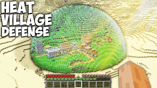 This Is GIANT GLASS DOME Surrounds the Village in Minecraft !!! Desert Sun Defense Sphere