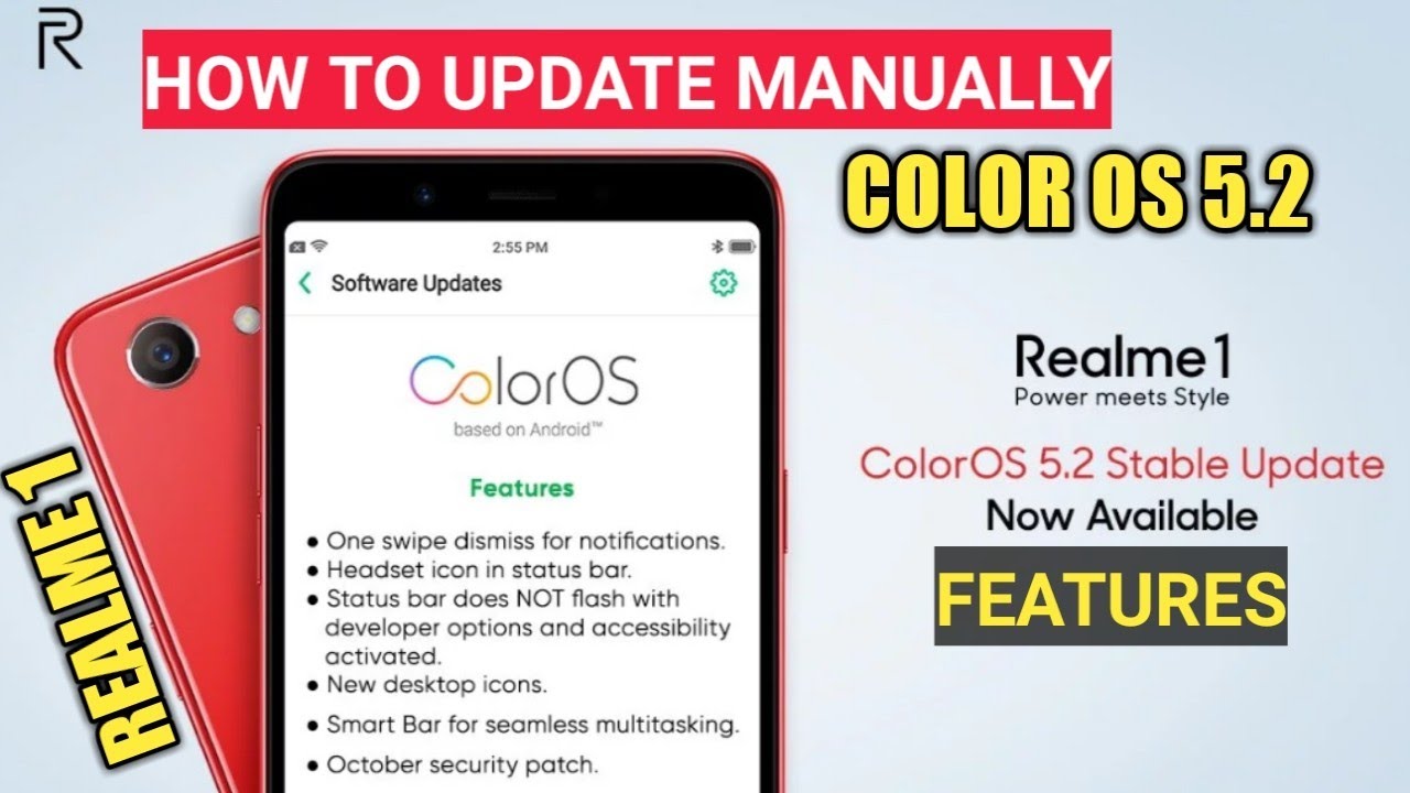 Realme 1 Official Color Os 5.2 Update & Features | How Update Manually Realme 1 to Color Os 5.2