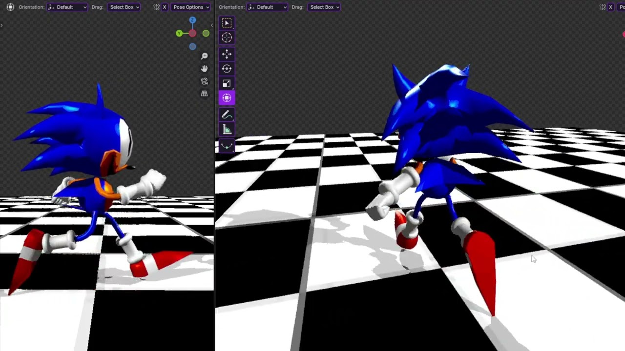 Animación de Rewrite sonic caminata