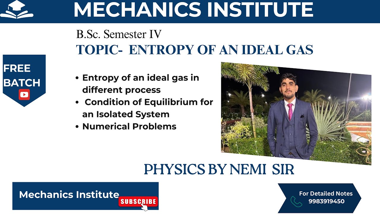 Entropy of an Ideal Gas, Condition of Equilibrium for An Isolated System