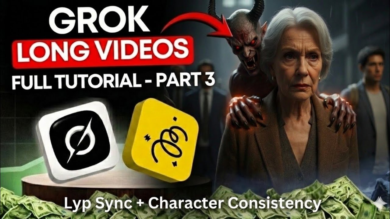 Grok AI Lip Sync With Consistent Characters || How To Make Long Videos ...