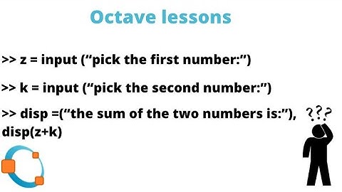 Octave function (“the sum of the two numbers is:”), disp…