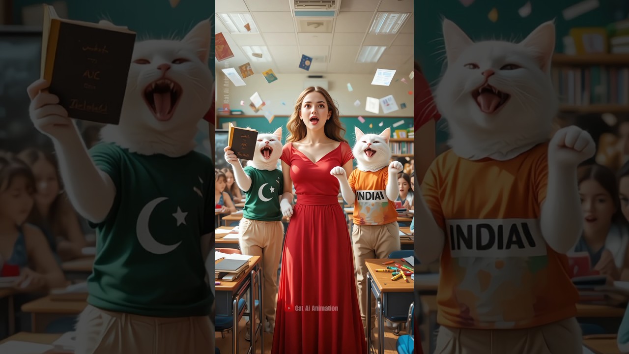 😱Teacher Shocked! 😂 Pakistani vs Indian Cats in New York 🏫🇵🇰🇮🇳