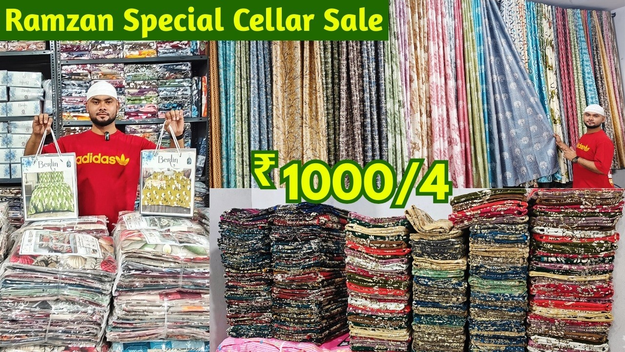 A.S. Handlooms Cellar Ka Dhamaka Offer Ramzan Special ₹ 1000/4 Bedsheets Imported Curtains Carpets