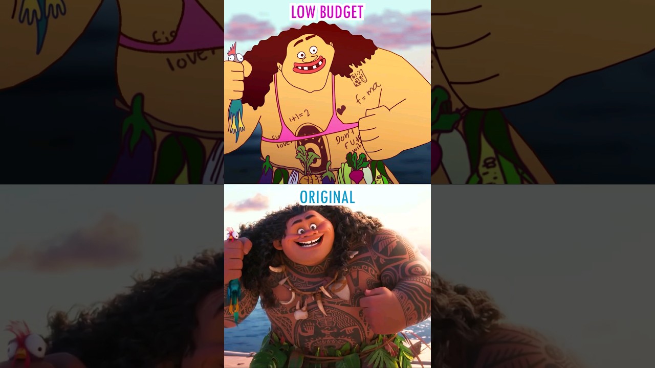 Moana 2 🌊 Original vs Low Budget #animation #short #funny #moana2#animatiomeme