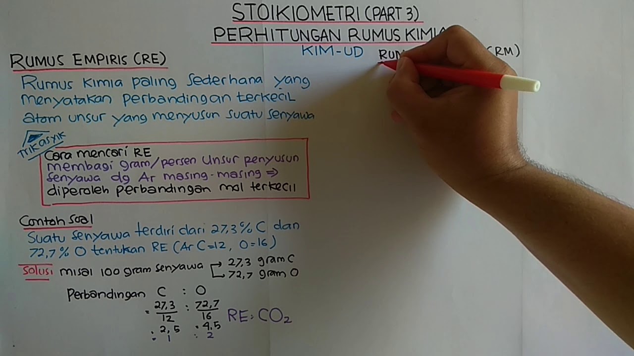 Stoikiometri Part 3 Perhitungan Rumus Kimia Youtube