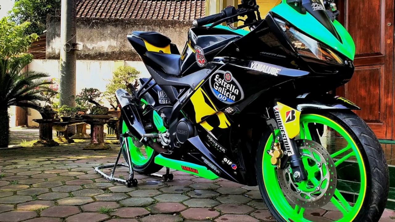 Modifikasi Yamaha R15 Konsep Hijau Stabilo Hitam Oto F YouTube