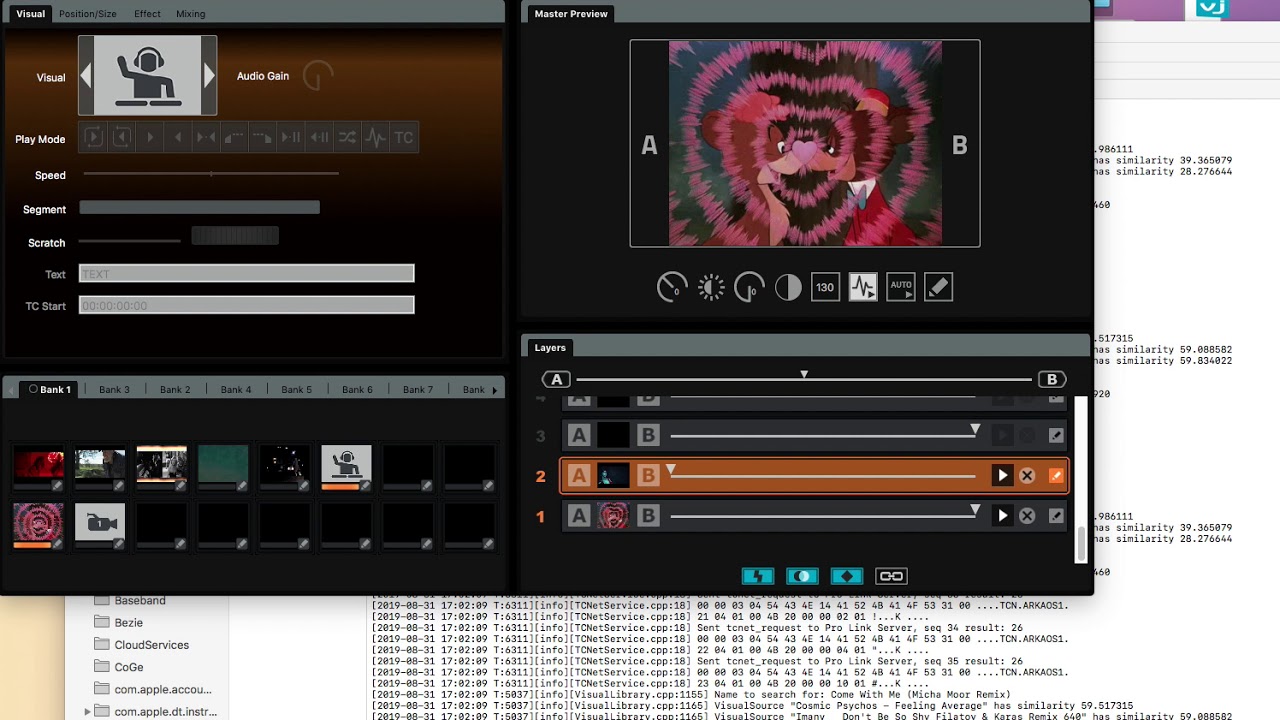 GrandVJ TrackDJ track assignment