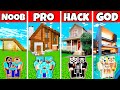 Minecraft Battle : Family Traditional Mansion Build Challenge - Noob Vs Pro Vs Hacker Vs God