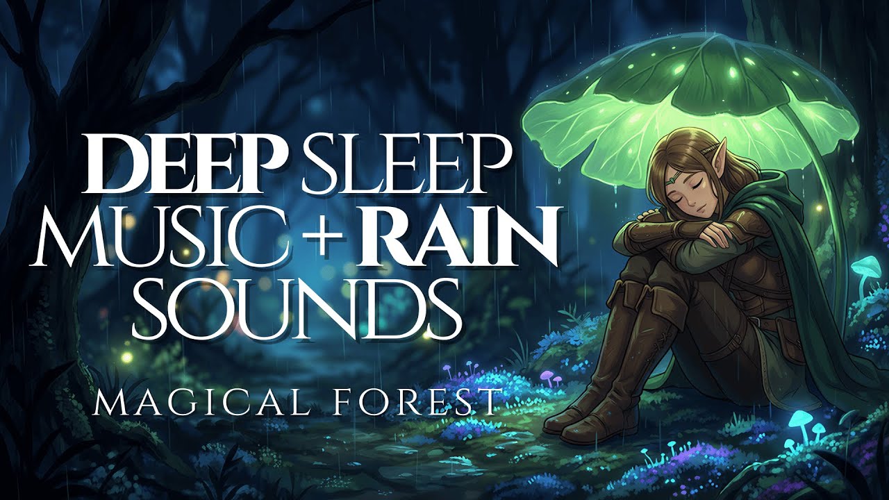 1 Hour of Deep Sleep Music + Rain Sounds | Magical Forest Ambience