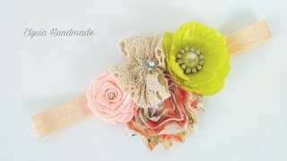 Rolled Rose For Shabby Vintage Headband For Baby and Todler | DIY by Elysia Handmade