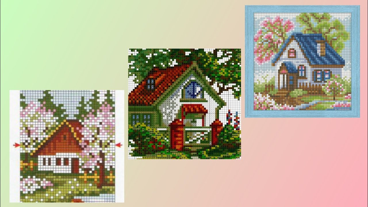 Most creative Giorgio's design cross ❌ stitch embroidery wall hanging sceneries