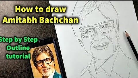 How to draw Amitabh bachchan step by step//full outline tutorial