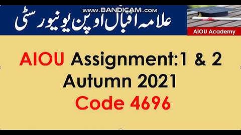 AIOU Code 4696 Solved Assignment No.1 & 2  Autumn 2021
