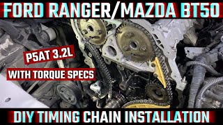 FORD RANGER | MAZDA BT50 3.2 TIMING CHAIN INSTALL | FRONT CRANKSHAFT OIL SEAL REPLACEMENT | P5AT