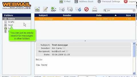 How to search for messages in RoundCube
