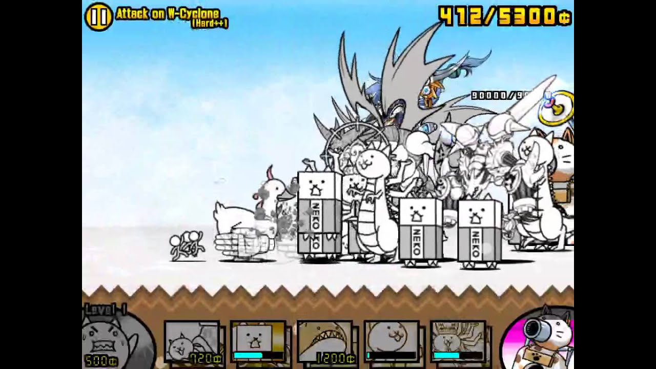 [The Battle Cats] Battle cats , attack on w cyclone , sth went wrong ...