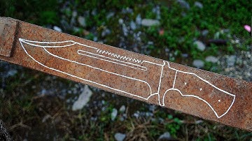 Creating Sharp Bowie Knife From an Old Rusted Leaf Spring