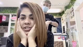 How I take keratin treatment | Jasmine Sandal look | Hair Color in China