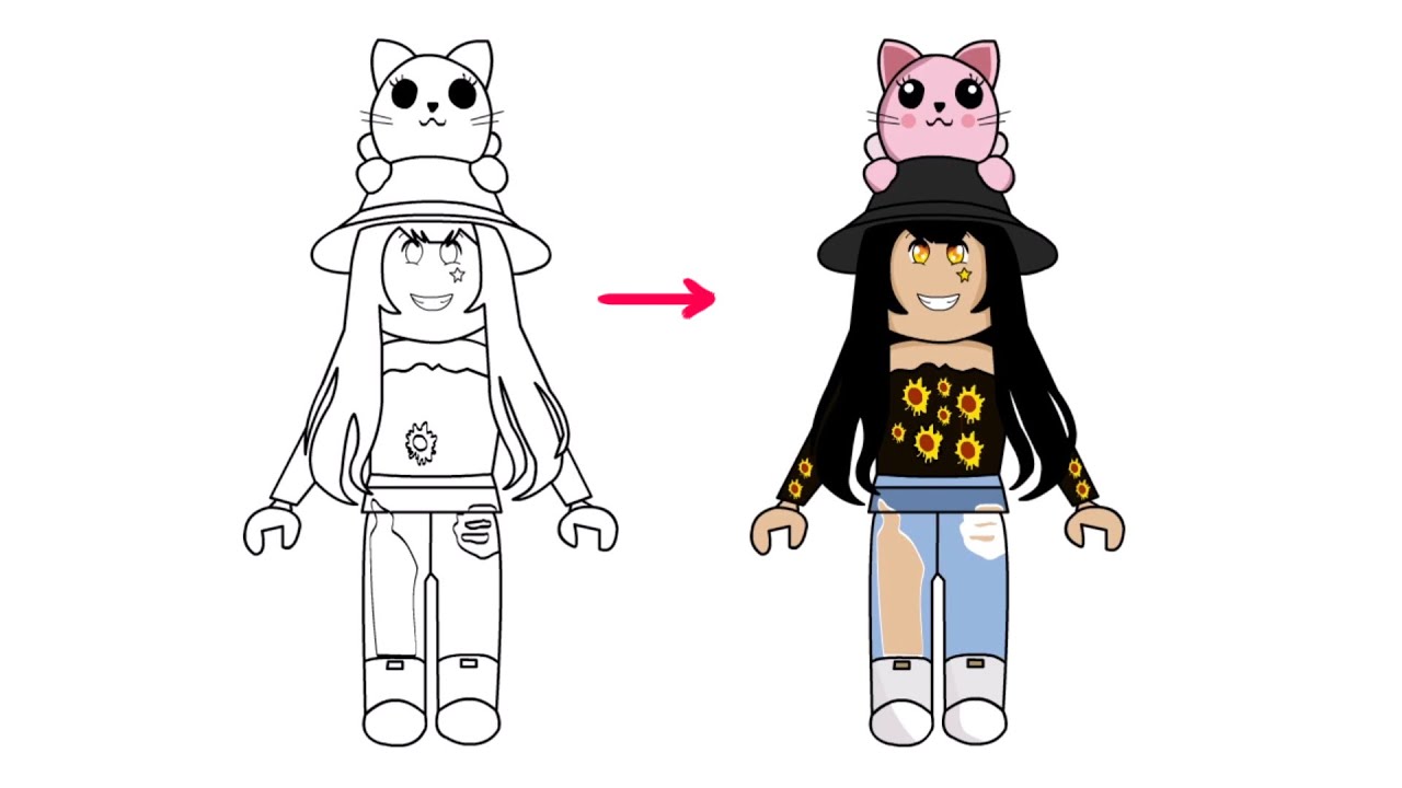 Drawing Roblox Avatars 4 Youtube - roblox girl character drawing