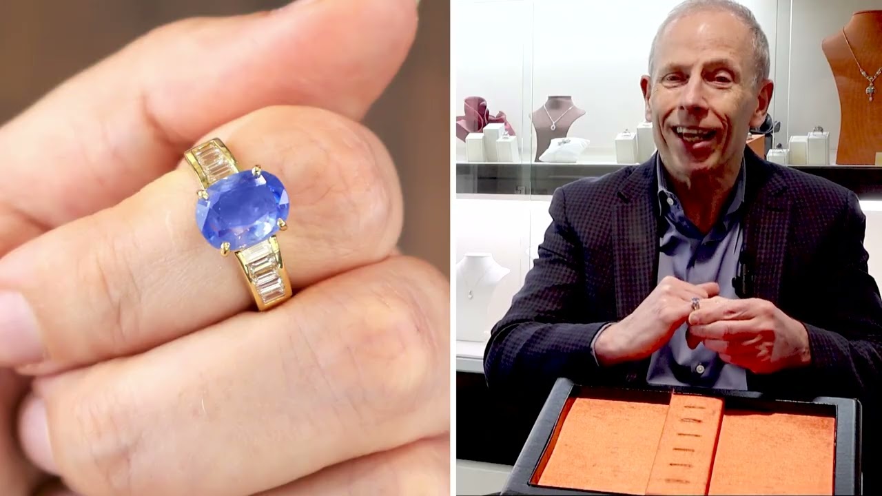 3.52ct Ceylon Sapphire and 0.60ct Diamond, 18ct Yellow Gold Dress Ring - Vintage Circa 1990 - C7765
