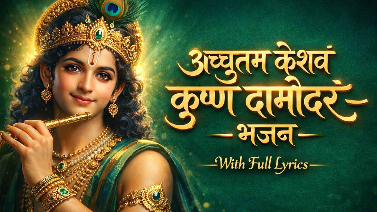 Achutam Keshvam Full Lyrics Video | Krishna Bhajan | Hema Malini | अच्युतम केशवम् भजन | Lord Krishna