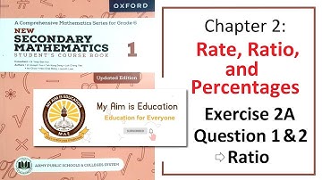 Exercise 2A Question 1 and 2 (Simplify Ratio) – Math Class 6 (APS).
