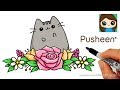 How to Draw Flowers Easy with Pusheen