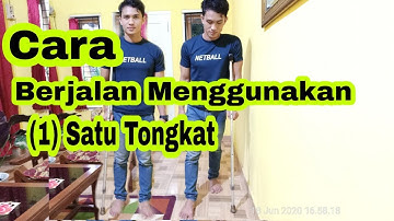 Cara Berjalan Menggunakan satu  tongkat setelah operasi pasang pen patah tulang kaki / cidera kaki