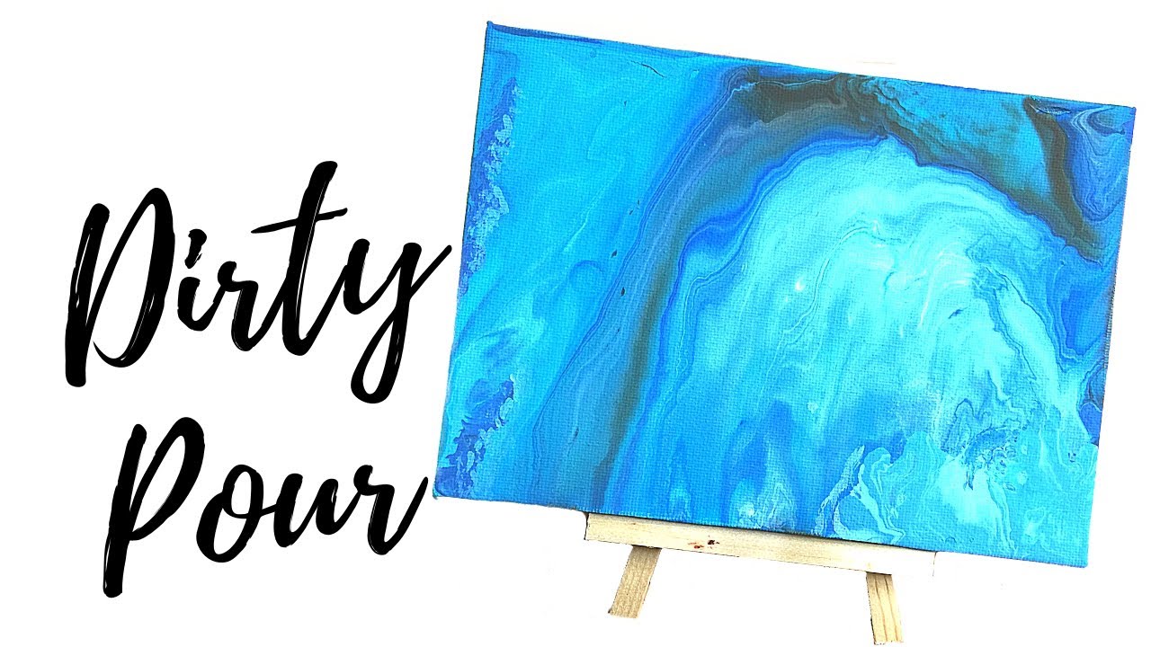 Fluid Acrylic Painting Pouring / Dirty Pour Flip Cup Technique - YouTube