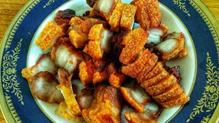 FRIED CRISPY PORK BELLY  SIOBAK  SAMCAN GORENG  CRISPY PORK BELLY  SIOBAK GORENG  VERY EASY