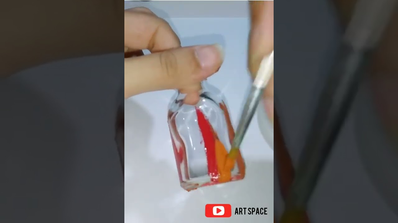 diy crafts easy at home - mini glass bottle decoration with acrylics