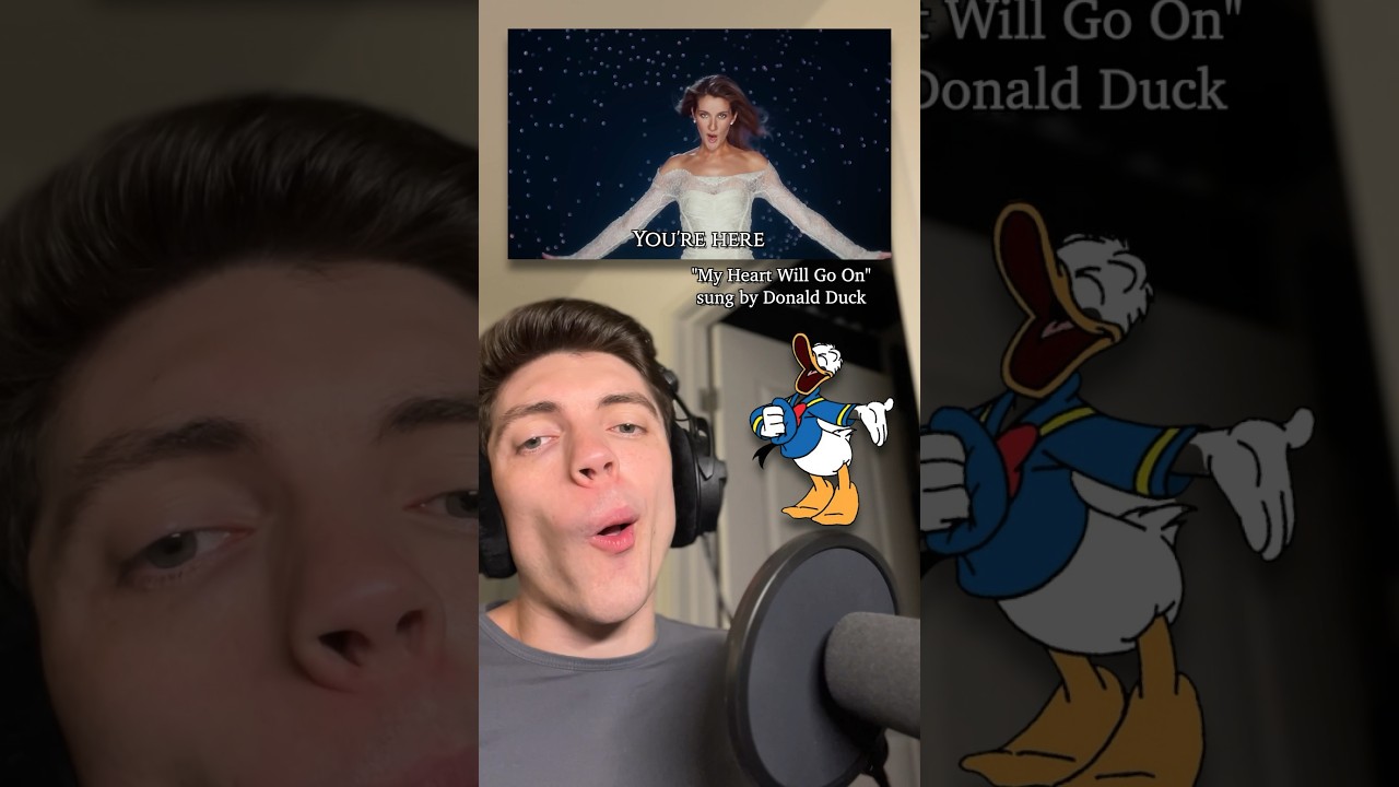 Donald Duck sings My Heart Will Go On