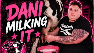 Dani Jacobson Milking the attention cow first thing this morning