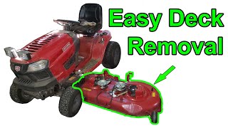 How to REMOVE MOWER DECK on CRAFTSMAN riding tractor