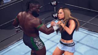 WWE 2k25 MODS: Oba Femi vs Stacy Keibler #intergender #wrestling